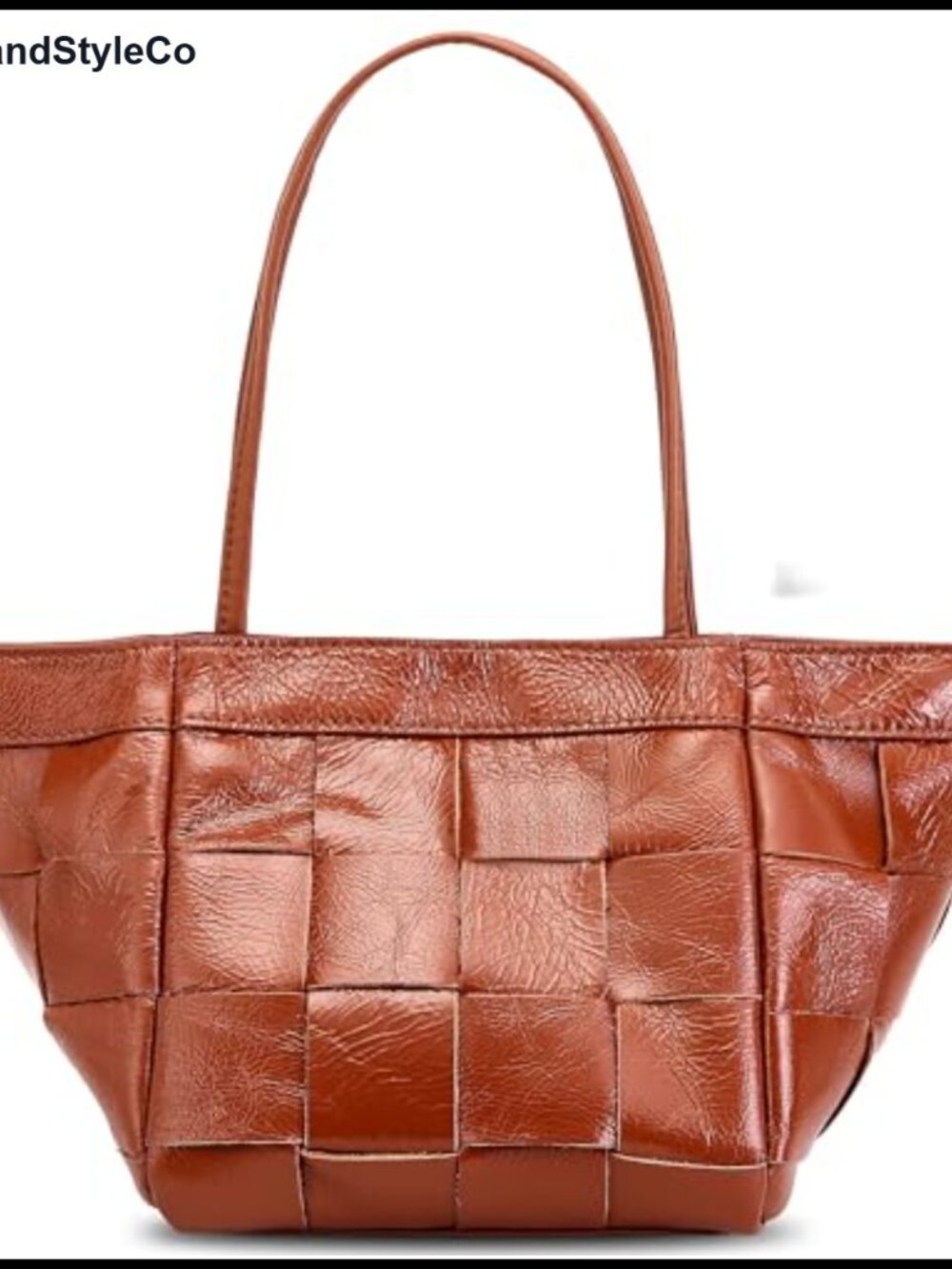 Women's Genuine Leather Woven Tote Bag Crossbody Handbag
